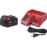 Milwaukee M18 REDLITHIUM XC 18 Volt Lithium-Ion 5.0 Ah Extended Capacity Tool Battery_Charger Starter Kit
