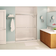 Maax Aura 59.5 In. W. X 71 In. H. Chrome Frameless Clear Glass Sliding Alcove Shower Door