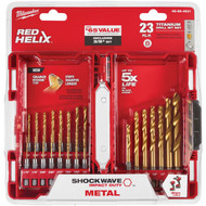 Milwaukee SHOCKWAVE 23-Piece Impact Duty Titanium Hex Shank Drill Bit Set  1_16 In. thru 3_8 In.