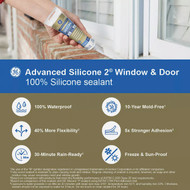 GE Advanced Silicone Window & Door Sealant  Clear  2.8  Oz. Tube