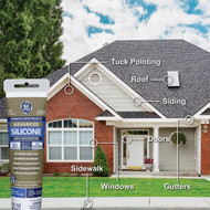 GE Advanced Silicone Window & Door Sealant  White  2.8  Oz. Tube