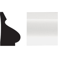 Royal 11_16 In. x 1-1_8 In. x 12 Ft. White PVC Base Molding Cap