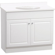 Continental Cabinets Richmond White 36-1_2 In. W x 35-1_4 In. H x 18-1_2 In. D Vanity with White Cultured Marble Top