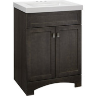 Continental Cabinets Davison Gray 24-1_2 In. W x 35-1_2 In. H x 18-3_4 In. D Vanity with White Cultured Marble Top