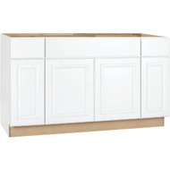 Continental Cabinets Hamilton 60 In. W x 34-1_2 In. H x 24 In. D White Thermofoil Sink_Cooktop Base Kitchen Cabinet