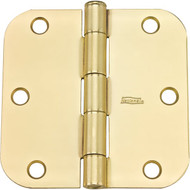 National 3.5 In. Satin Brass 5_8 In. Radius Door Hinge (12-Pack)