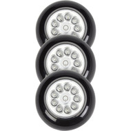 Light It 9-Bulb Black LED Battery Tap Light (3-Pack)