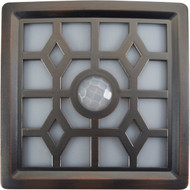 Fulcrum 15-Lumen Bronze Motion Sensing_Dusk-To-Dawn 4-LED Soft Glow Outdoor Battery Operated Light Fixture