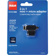 RCA 2-In-1 HDMI Female to HDMI Mini_Micro HDMI Adapter