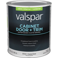 Valspar Cabinet Door & Trim Waterborne Alkyd Satin Interior_Exterior Enamel  Pastel Base  1 Qt.