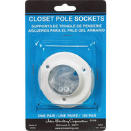 John Sterling Closet-Pro 1-3_8 In. Steel Closet Rod Socket  White (2-Pack)
