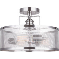 Home Impressions Beckett 15 In. Brushed Nickel Incandescent Semi-Flush Ceiling Light Fixture