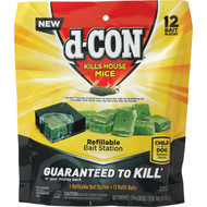 D-Con Refillable Corner Fit Mouse Bait Station (12-Refill)