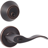 Steel Pro Oil Rubbed Bronze Single Cylinder Deadbolt and Lever Combo
