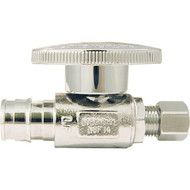 Apollo Retail 1_2 In. Barb x 1_4 In. Compression Chrome-Plated Brass Straight PEX-A Stop Valve