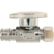Apollo Retail 1_2 In. Barb x 3_8 In. Compression Chrome-Plated Brass Straight PEX-A Stop Valve