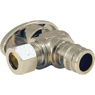 Apollo Retail 1_2 In. Barb x 3_8 In. Compression Chrome-Plated Brass Angle PEX-A Stop Valve