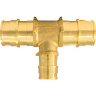 Conbraco 3_4 In. x 3_4 In. x 1_2 In. Barb Brass Reducing PEX Tee  Type A (5-Pack)