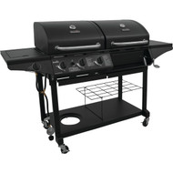 Char-Broil 3-Burner Black 36 000-BTU 2-In-1 Charcoal_LP Gas Combo Grill with 12 000-BTU Side -Burner