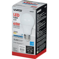 Satco 60W Equivalent Natural Light A19 Medium Dimmable LED Light Bulb