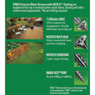 Spax #8 x 2-1/2 In. Flat Head Exterior Multi-Material Construction Screw (1 Lb. Box)