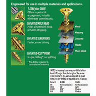 Spax #8 x 2-1/2 In. Flat Head Interior Multi-Material Construction Screw (1 Lb. Box)