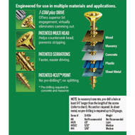 Spax #9 x 2-1/2 In. Flat Head Interior Multi-Material Construction Screw (1 Lb. Box)