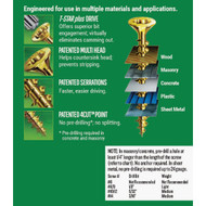 Spax #10 x 3-1/2 In. Flat Head Interior Multi-Material Construction Screw (1 Lb. Box)