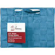 Home Impressions 4-Piece Woven Storage Basket Set  Blue