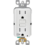 Leviton SmartLockPro Audible Trip Alert 15A White Residential Grade 5-15R Self-Test GFCI Outlet