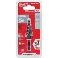 Milwaukee Shockwave Impact Duty 3/16 In. - 3/4 In. #3 Step Drill Bit  10 Steps