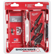 Milwaukee SHOCKWAVE Impact Duty 3-Piece Titanium Step Drill Bit Set  #1 #4 #9