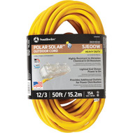 Coleman Cable Polar Solar 50 Ft. 12/3 Cold Weather 3-Outlet Extension Cord