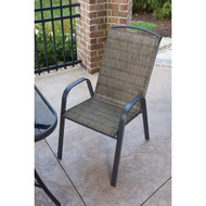 Outdoor Expressions Windsor Collection Black Steel Sling Stacking Chair