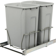 Knape & Vogt Real Solutions 29 Qt. In-Cabinet Double Pull Out Bottom Mount Trash Can