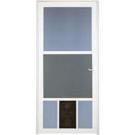 Larson Metal-Tech 32 In. W x 81 In. H x 1-1/4 In. Thick White Classic View Storm Door With Pet Door