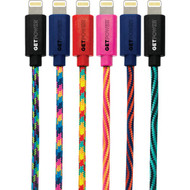 GetPower 10 Ft. Multi-Color Braided Lightning USB Charging & Sync Cable