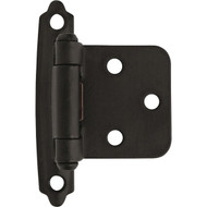Amerock Flat Black Self-Closing Face Mount Variable Overlay Hinge (2-Pack)
