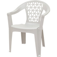 Adams Penza White Poly Stackable Chair