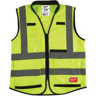 Milwaukee ANSI Class 2 Hi Vis Yellow Performance Safety Vest  Small/Medium