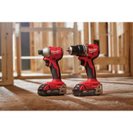 Milwaukee M18 2-Tool Brushless Cordless Compact Drill/Driver & Compact Impact Driver Combo Kit with (2) 2.0 Ah Batteries & Charger