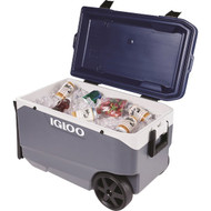 Igloo MaxCold Latitude 90 Qt. 2-Wheeled Cooler  Ash Gray & Aegean Sea