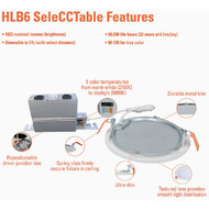 Halo 6 In. Retrofit Selectable Color Temperature Ultra Thin LED Recessed Light Kit  1100 Lm.