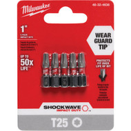 Milwaukee SHOCKWAVE T25 TORX Insert Impact Screwdriver Bit (5-Pack)