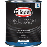 Glidden One Coat Interior Paint + Primer Semi-Gloss Ready Mix White Quart