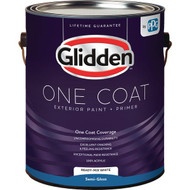 Glidden One Coat Exterior Paint + Primer Semi-Gloss Ready Mix White 1 Gallon