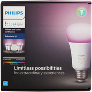 Philips Hue White & Color Ambiance 60W Equivalent Medium A19 Dimmable LED Light Bulb Bluetooth Starter Kit