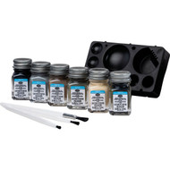 Testors Acrylic Paint Set (Black  Gray  Dark Tan  Olive  Green  Tan)