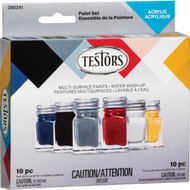 Testors Acrylic Paint Set (Blue  Black  Silver  Red  White  Yellow)