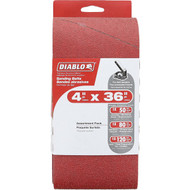 Diablo 4 In. x 36 In. 50/80/120 Grit General Purpose Sanding Belt (3-Pack)